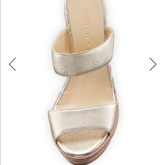 Jimmy Choo Metallic Parker Wedge Sandal - Picture 3 of 7